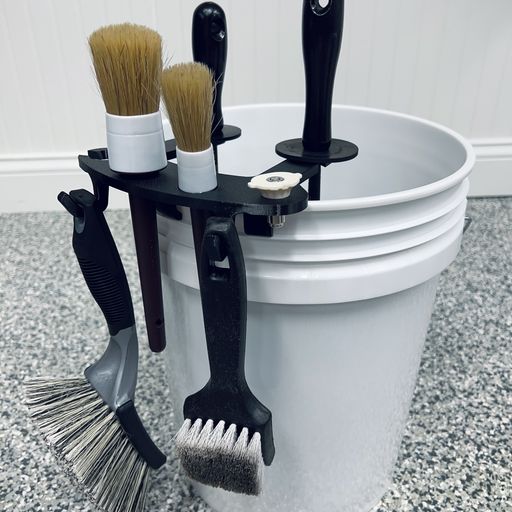 Stubby Nozzle Co.  BucketCaddy™ - The Wheel, Tire, & Detailing Brush Holder Mount Attachment for 5-gallon and 6-gallon Car Wash Buckets